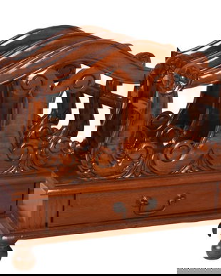 Suport de ziare si reviste din lemn masiv mahon