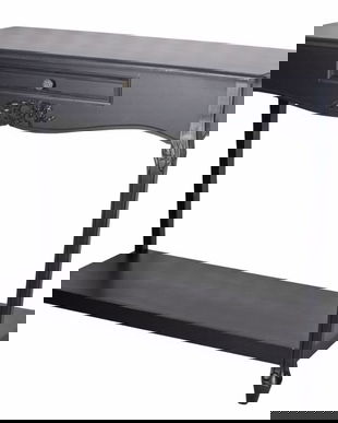 Consola nostalgica din lemn masiv negru cu un sertar