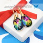 Cercei Swarovski / Lacrima / Argint 925 suflat cu aur