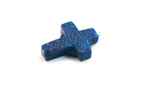 Pandant - Lapis Lazuli cruce cu aspect rustic - S41395