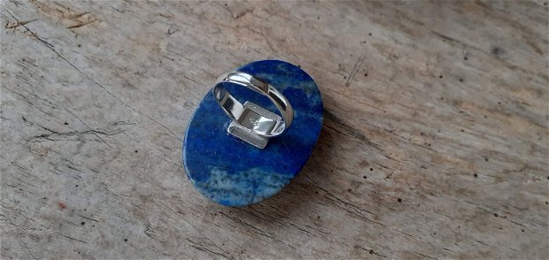 Inel reglabil - argint cu lapis lazuli, 40x30 mm  REZERVAT