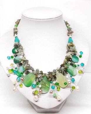 Colier pastelat Green Queen