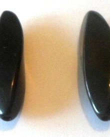 Margele plastice cilindrice 3 fete negru