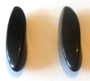 Margele plastice cilindrice 3 fete negru