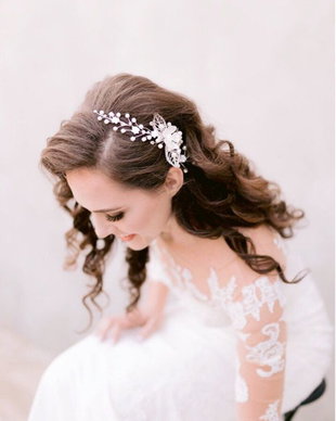 Rihanna  Bridal comb - Accesoriu par cu flori și perle