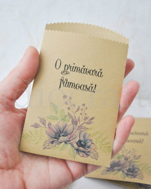 Set 25 pungute kraft pentru martisoare