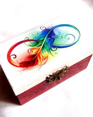 Cutie din lemn decorata 38266