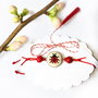 Bratara- martisor cu broderie manuala, buburuza