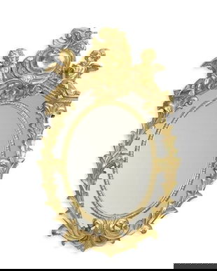 Oglinda aurie din cristal cu doi ingerasi