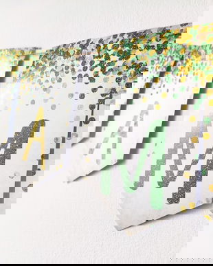 Banner zi de nastere, Banner La multi ani, banner copii, la multi ani, banner petrecere, VERDE cu AURIU
