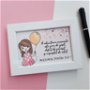Cadou educatoare fetita pictat manual personalizat cu mesaj