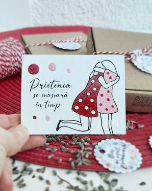 Martisor prietena magnet pictat manual personalizat cu mesaj
