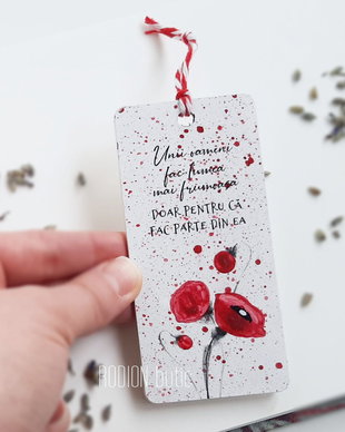 Minisemn de carte maci picta personalizat cu mesaj