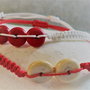 Bratari martisor/bratari micromacrame/bratari alb rosu