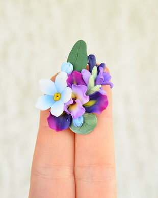 Iris, nu ma uita si lavanda- brosa tablou
