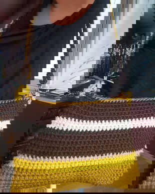 GEANTA  BOHO IMPLETITA DIN BLEND LANA 35/27 CM