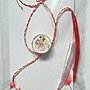 Brosa martisor cabochon sticla 14mm fetita