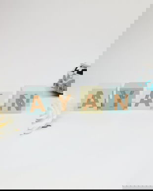 Cub din lemn personalizat cu nume | Cub decorativ pentru copii | Decoratiuni personalizate