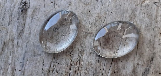Cabochon sticla transparenta, 25x18 mm