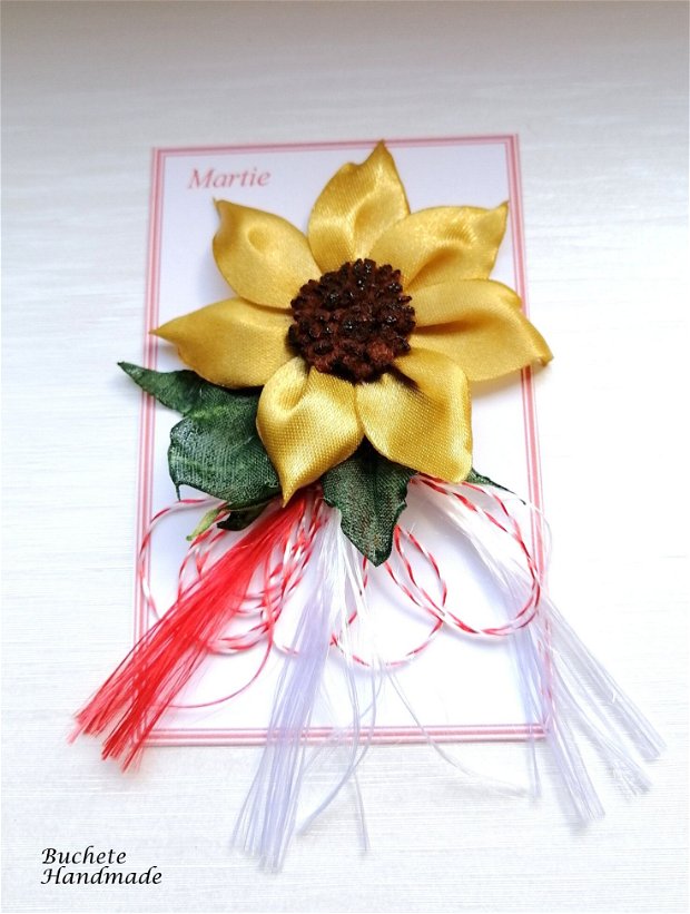 Martisor din flori textile/Margareta/Floarea soarelui