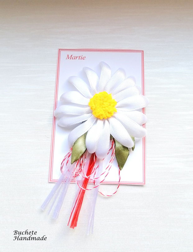 Martisor din flori textile/Margareta/Floarea soarelui