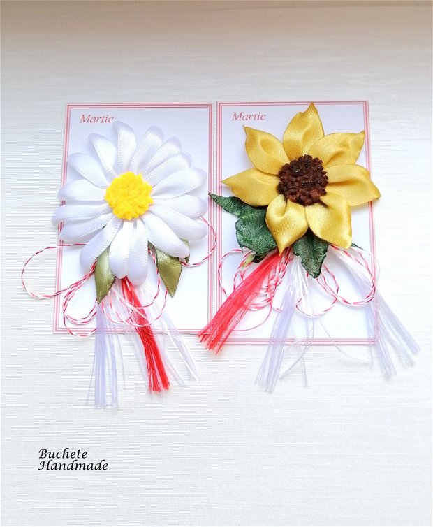Martisor din flori textile/Margareta/Floarea soarelui