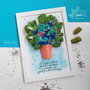 Tablou buchet cu licheni stabilizati personalizat cu mesaj