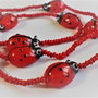 Colier handmade din margele de nisip  si margele lampwork gargarite