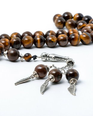 Matanie ochi de tigru sfere 10 mm, 33 bile asezate in 3 grupuri de cate 11