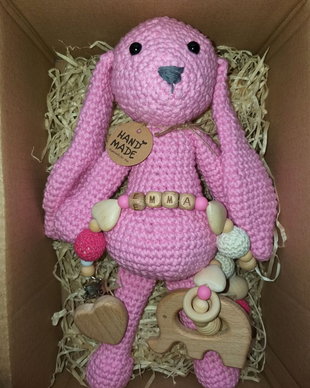 Set personalizat Iepuras - Pink