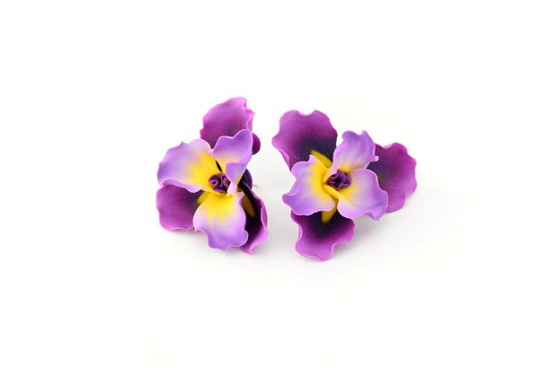 Irisul violet- cercei supradimensionati cu surub