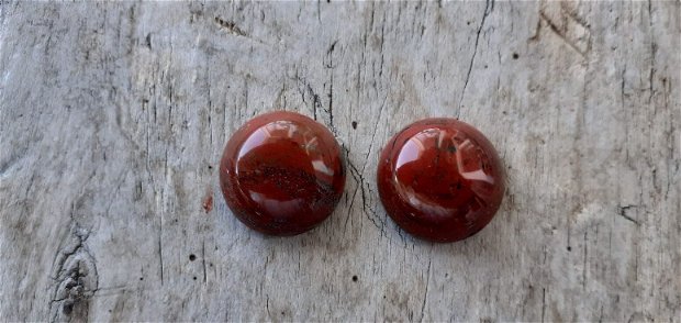 Cabochon jasp rosu, 16 mm (2 buc)