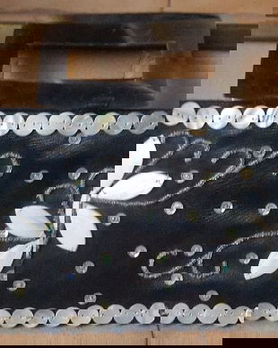 GEANTA VINTAGE 1920 CU MODEL DIN SIDEF NATURAL SI BRODERIE MANUALA PE MATASE NATURALA