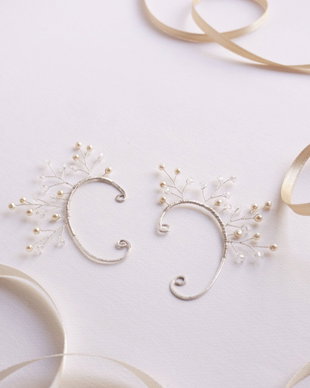 Cercei dupa ureche - ear cuff cu perle si cristale