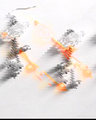 cercei cu trandafiri albi 37730