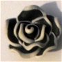 Trandafir fimo negru cu margini albe
