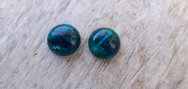 Cabochon crisocola, 16 mm (2 buc)