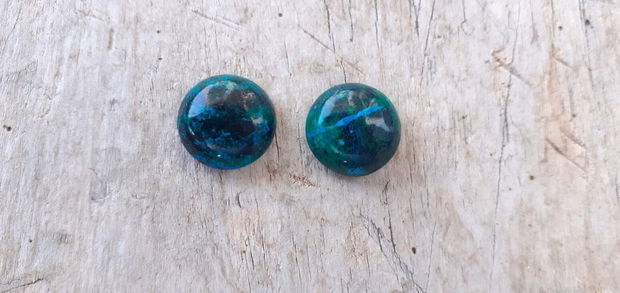 Cabochon crisocola, 16 mm (2 buc)