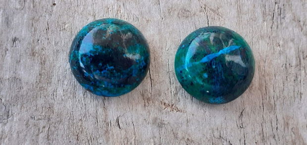 Cabochon crisocola, 16 mm (2 buc)