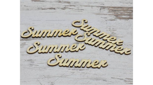 Inscriptie din lemn- "Summer" 9.5 cm x 2.5 cm- 5316