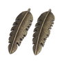 Pandantiv metalic, bronz, frunza, 37.5x11.5 mm