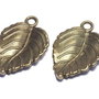 Pandantiv metalic, bronz, frunza, 29x20 mm