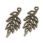Pandantiv metalic, bronz, frunza, 29x11 mm