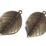 Pandantiv metalic, bronz, frunza, 33x19.5 mm