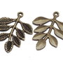 Pandantiv metalic, bronz, frunza, 34x28 mm