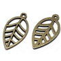 Pandantiv metalic, bronz, frunza, 23x12 mm