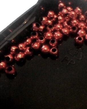 Margele metalice rosu inchis 3 mm