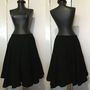FUSTA MIDI AMPLA CLOCH STOFA LANA NEAGRA