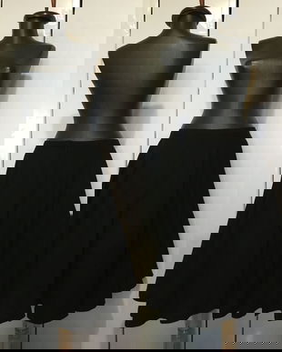 FUSTA MIDI AMPLA CLOCH STOFA LANA NEAGRA