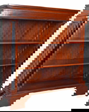 Biblioteca mica din lemn mahon cu trei rafturi